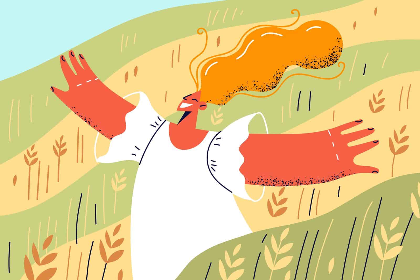 happy-young-woman-walking-in-field