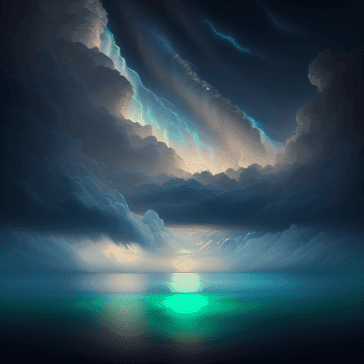 peaceful clouds over ocean