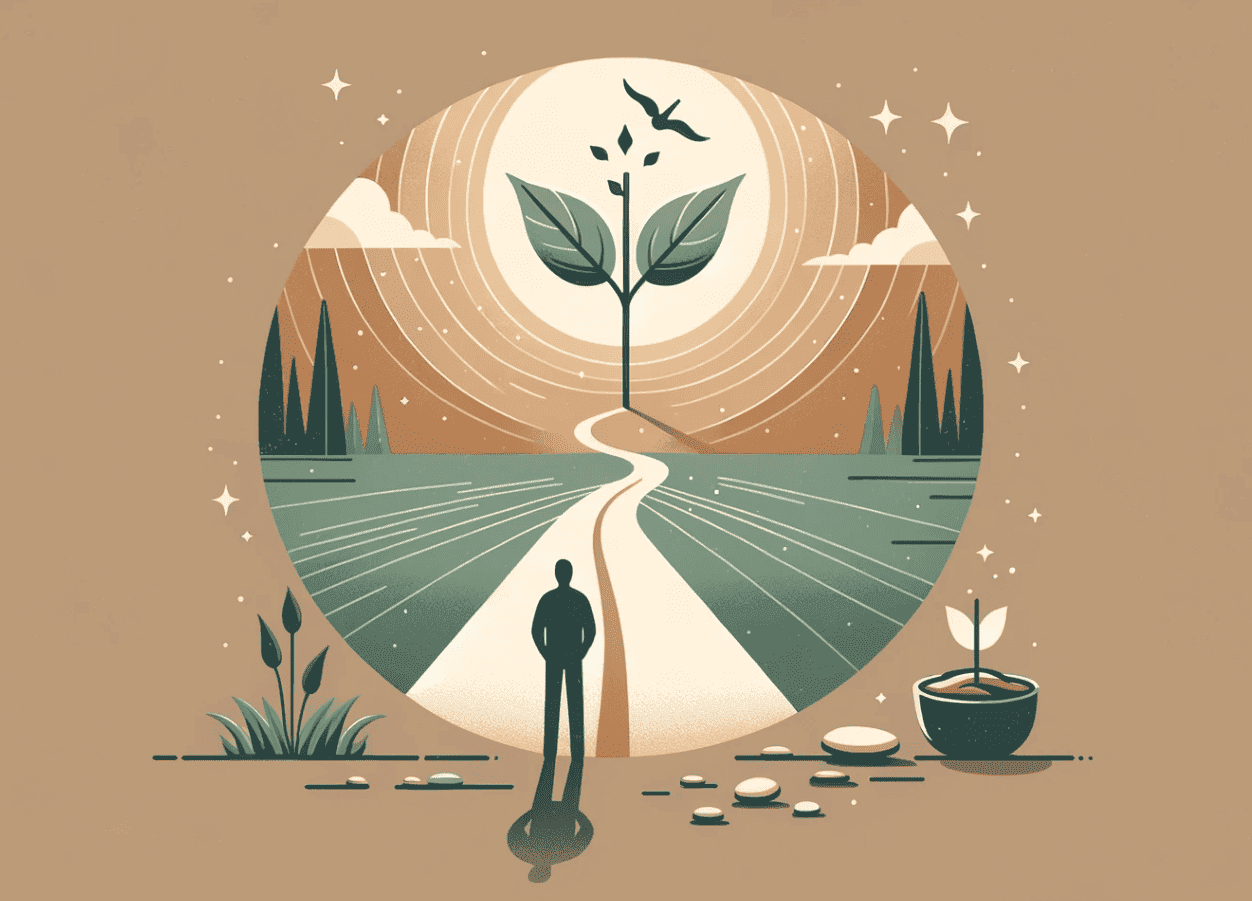 Self-discovery and growth concept