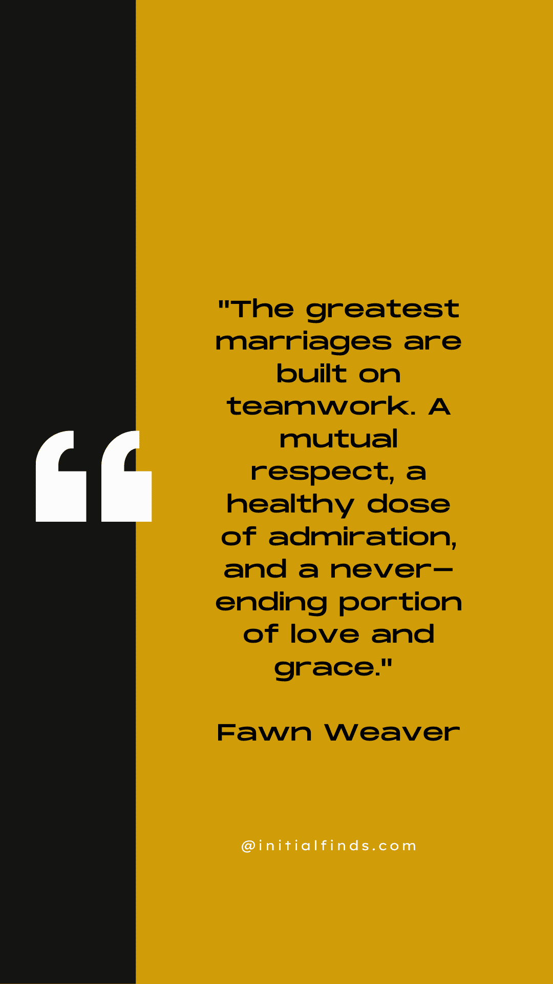 A quote by Fawn Weaver on a yellow and black background reads,