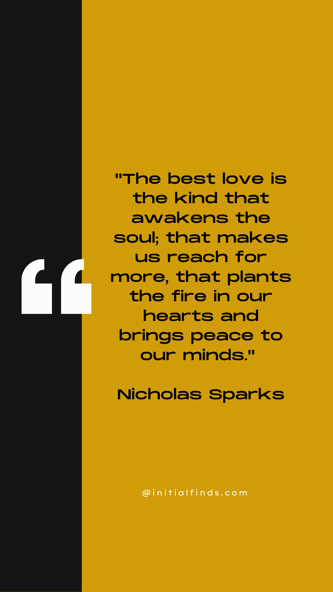 A quote by Nicholas Sparks reads: